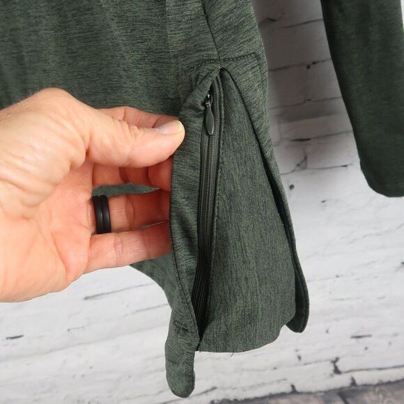 ROYAL ROBBINS GREEN LONG SLEEVE ROUND NECK ATHLETIC TOP WITH SIDE HEM ZIP POCKET - Picture 8 of 8